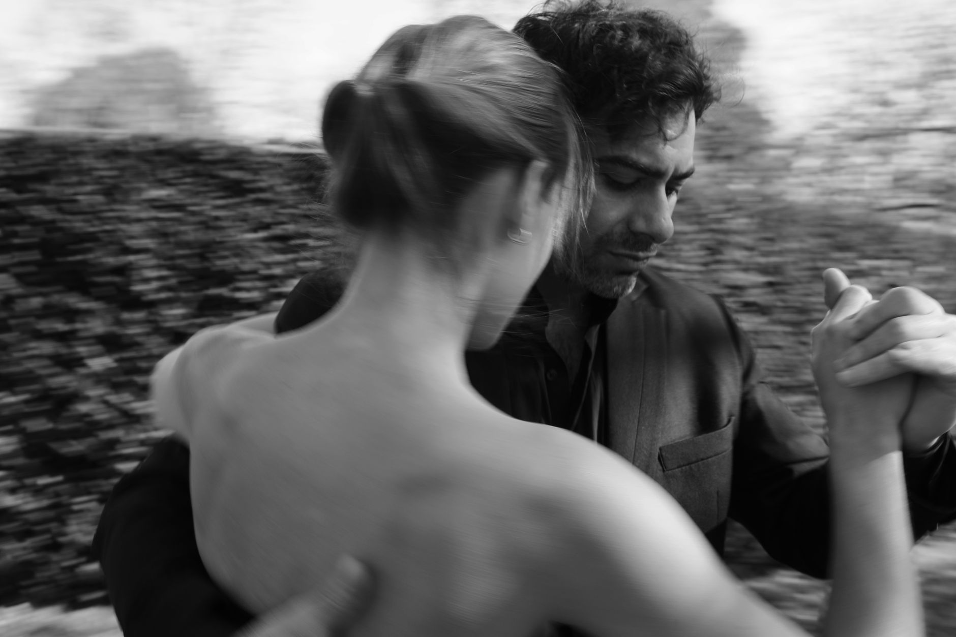 elegant tango dance in black and white